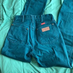 Vintage Forest Green High Waisted Wrangler Jeans